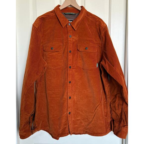 Stio Men's Saratoga Cord Corduroy Orange Snap Button Shirt Sz XXL Western - Picture 1 of 6